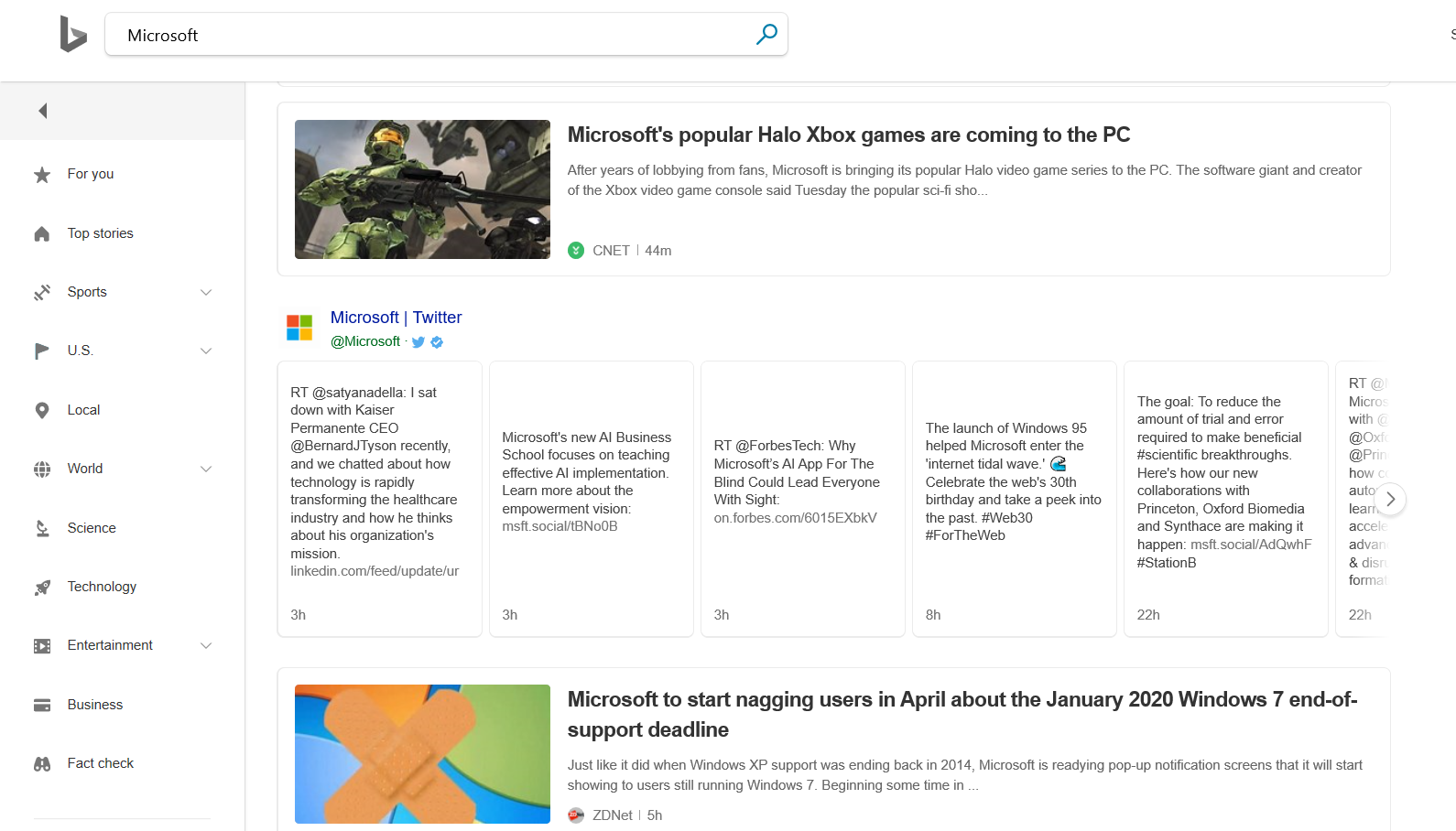 Bing News Search Example